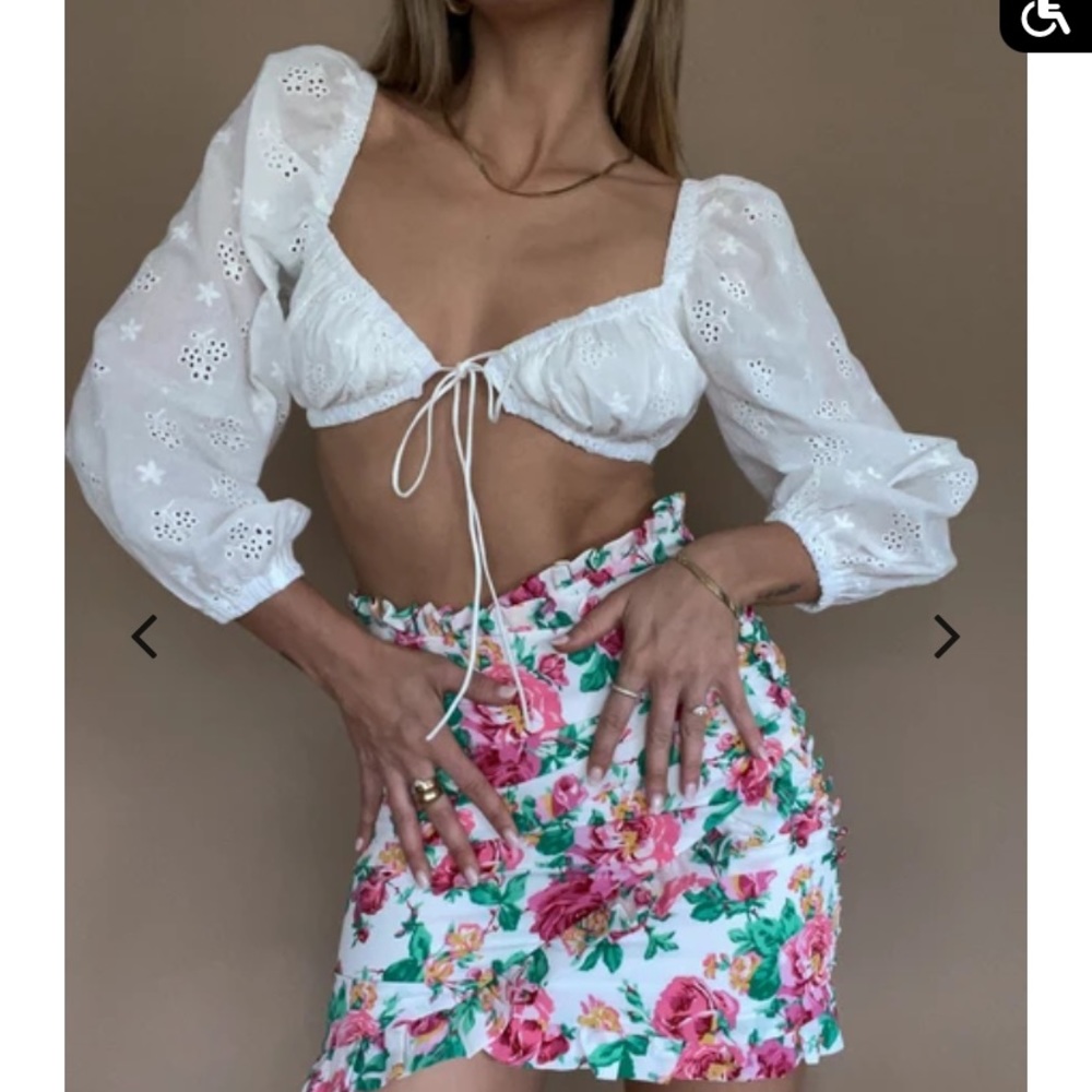 Beige botany crop top from Shop LunaB